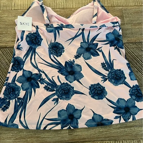 Skye Swimwear Floral Tankini - Blue and Pink - Picture 2 of 3